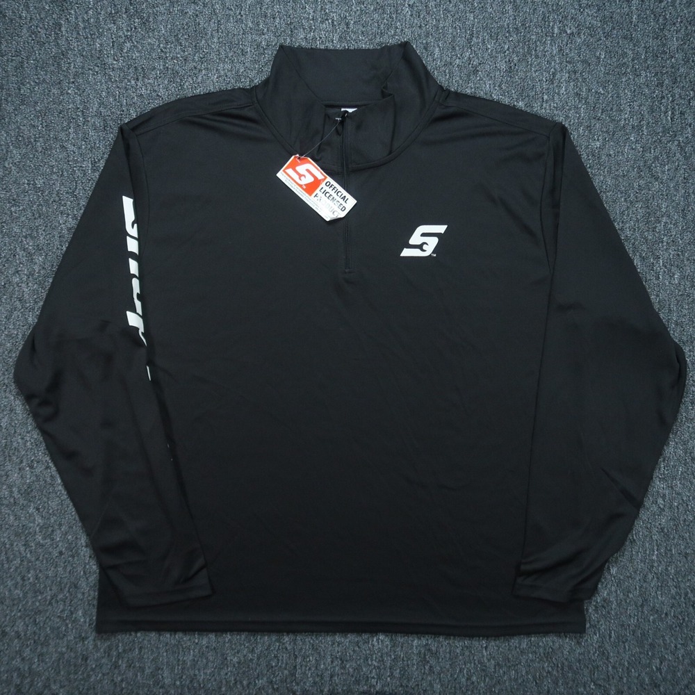 Snap On Pullover Mens Extra Large Black Quarter Zip Long Sleeve Lightweight NWT